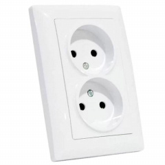 Розетка двойная без заземления белая Horoz Electric TINA (112-005-0018-010) Новая Каховка