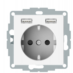 USB розетка Schuko Schneider Electric Merten System M MTN2366-0319 2 USB (полярно белый) Полтава