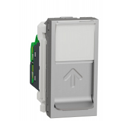 Одинарная компьютерная розетка Schneider Electric NU341030 RJ45 cat.5e UTP с полем для надписи 1М (алюминий) Полтава