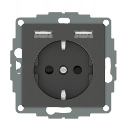USB розетка Schuko Schneider Electric Merten System M MTN2366-0414 2 USB (антрацит) Херсон