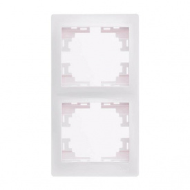 Двойная рамка Lezard Mira вертикальная Белая (701-0200-152)