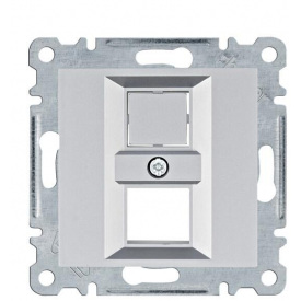 Двойная панель Hager WL2322 Lumina для RJ12/RJ45 (серебристая)