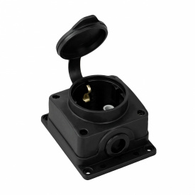 Колодка Horoz Electric 1 гнездо с крышкой черная (220-000-101)