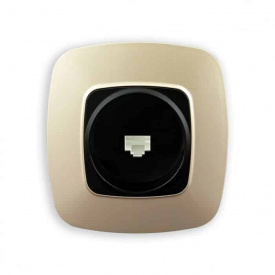 Розетка компьютерная Horoz Electric ELA черный-золото (112-007-0011-040)