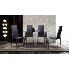 Стіл обідній скляний стіл Умберто кухонні стільці Сицилія чорні