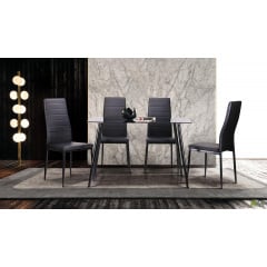 Стіл обідній скляний стіл Умберто кухонні стільці Сицилія чорні Свеса
