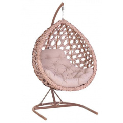 Крісло-гойдалка Генрі Pradex плетений кокон підвісний бежевий на металевій стійці Володарск-Волынский