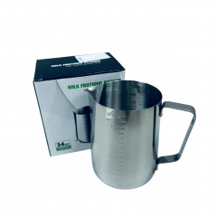 Молочник из нержавеющей стали Stenson R92698-1,0 без крышки с мерной шкалой 1 л Стальной (23537) Ровно