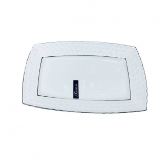 Страва фарфорова біла прямокутна 23 см Снігова королева Interos 9/222723-A