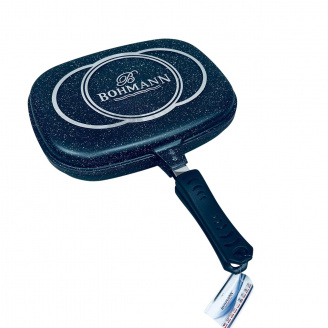 Сковорода гриль Bohmann BH-1700-34-MRB с мраморным покрытием 34х25х4,8 см Черный (23617)