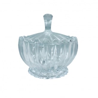 Цукерниця скляна A-Plus 2831 з кришкою 16х15,5 см (23577)