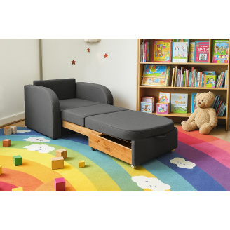 Диван-кресло мягкий раскладной Tobi Sho Дрим рогожка Bahama Серый/46, 1140х850х730 мм