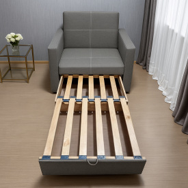 Диван-кресло мягкий раскладной Tobi Sho Максиан рогожка Bahama Серый/46, 1140х850х730 мм