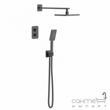 Фото - Душевая система скрытого монтажа с термостатом Imprese Bilovec t04800910SQС матовая черная Душевая система скрытого монтажа с термостатом Imprese Bilovec t04800910SQС матовая черная