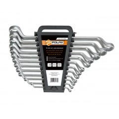 Набор ключей накидных Polax 12 шт Satin finish DIN 838 пластиковый холдер (25-033) Черноморск