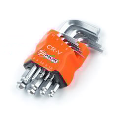 Набор шестигранных ключей Polax Г-образных с шаром 9 предметов 1.5-10 мм Cr-V (25-009) Ужгород