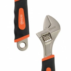 Ключ розвідний Polax з прогумованою рукояткою 200 мм (25-018) Енергодар