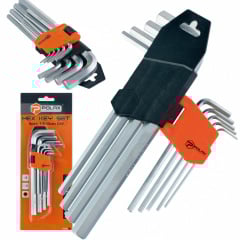 Набор шестигранных ключей Polax Г-образных удлиненных 9 предметов 1.5-10 мм Cr-V (25-006) Южноукраинск