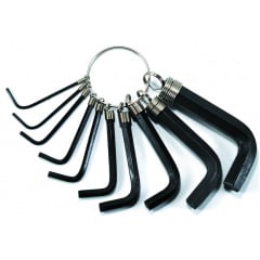 Набор шестигранных ключей Polax Г-образных на кольце 10 шт 1.5-10 мм (25-011) Кропива