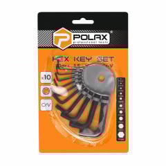 Набор шестигранных ключей Polax Г-образных на кольце 10 шт 1.5-10 мм (25-011) Кропива