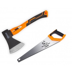 Набір Polax сокира 600 г і ножівка BARRACUDA 450 мм (335-19) Єланець