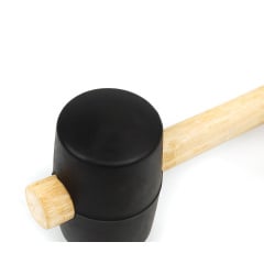 Киянка Polax гумова з дерев'яною ручкою 60 мм 450 г Чорна (39-005) Київ