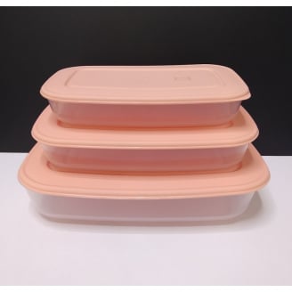 Набір прямокутних контейнерів для харчових продуктів 3 шт Альона персиковий 167020