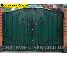 Ворота кованые из профнастила