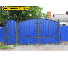 Кованые ворота из калиткой