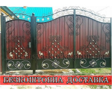 Ворота кованые из профнастила