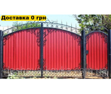 Ворота кованые из профнастила
