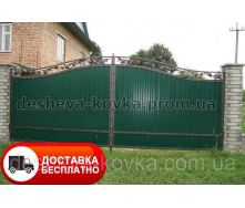 Кованые ворота из профнастила