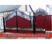 Ворота кованые из профнастила
