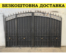 Кованые ворота из профнастила Код: А-0191(1)