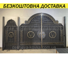 Кованые ворота из профнастила