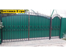 Кованые ворота из профнастила