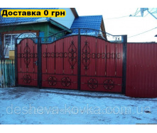 Ворота кованые из профнастила