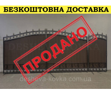 Ворота в ​​НАЛИЧИИ в размере ворота 4м и калитка 0.9м с коричневым матовым профнастилом