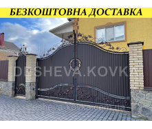 Кованые ворота из профнастила Код: А-01214