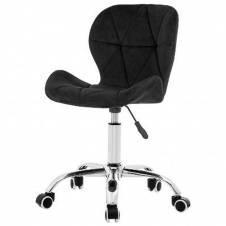 Офісне крісло поворотне Betani велюр чорний на хром коліщатках