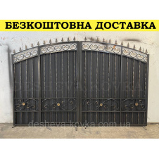Кованые ворота из профнастила Код: А-0191(1)