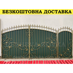 Кованые ворота из профнастилом и коваными элементами Київ