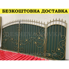 Кованые ворота из профнастилом и коваными элементами Київ