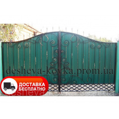 Кованые ворота из калиткой из профнастила Київ