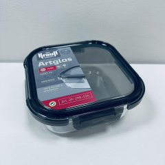 Контейнер скляний квадратний з пластиковою кришкою Krauff Artglas 29-298-024 1200 мл Темно-синій (23637) Одеса