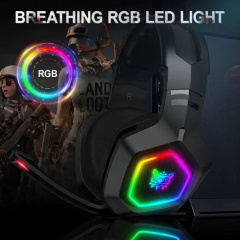 Игровая гарнитура Onikuma Gaming K10 Pro LED с RGB подсветкой Черный Славута