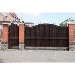 Эксклюзивные кованые ворота из профнастилом и коваными элементами Суми
