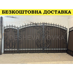 Ворота из профнастила из элитной ковкой Фастов