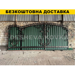 Ворота из профнастила из элитной ковкой Фастов