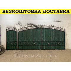 Кованые ворота из профнастила Код: А-0191 Винница